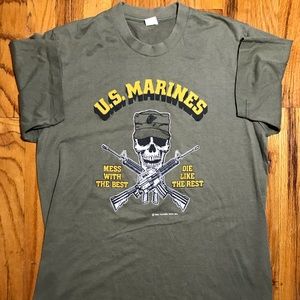 1983 OG Marines Mess With the Best T Shirt vintage